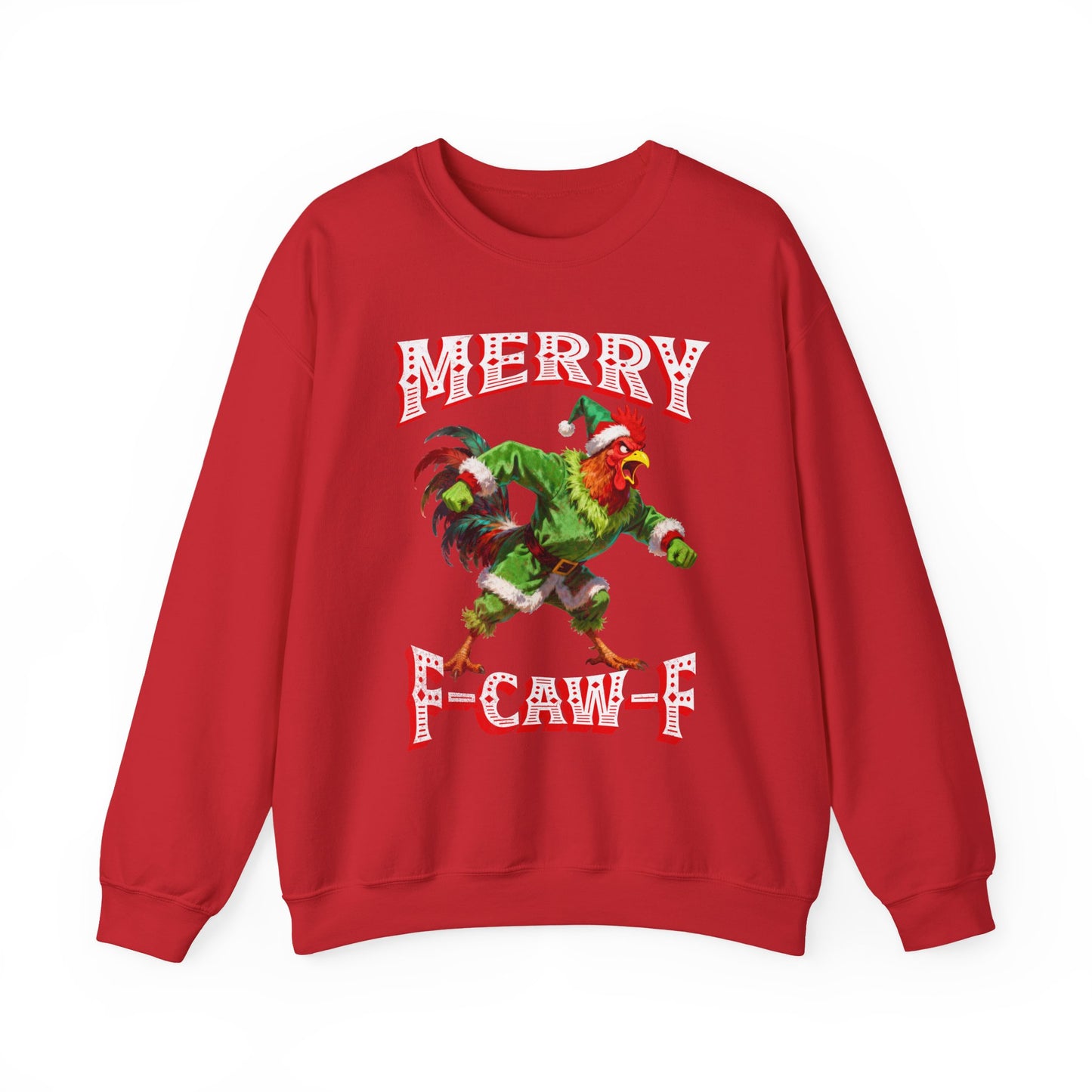 Merry F-CAW-F | Grumpy Christmas Sweatshirt | Funny Holiday Top | Ugly Sweater Party