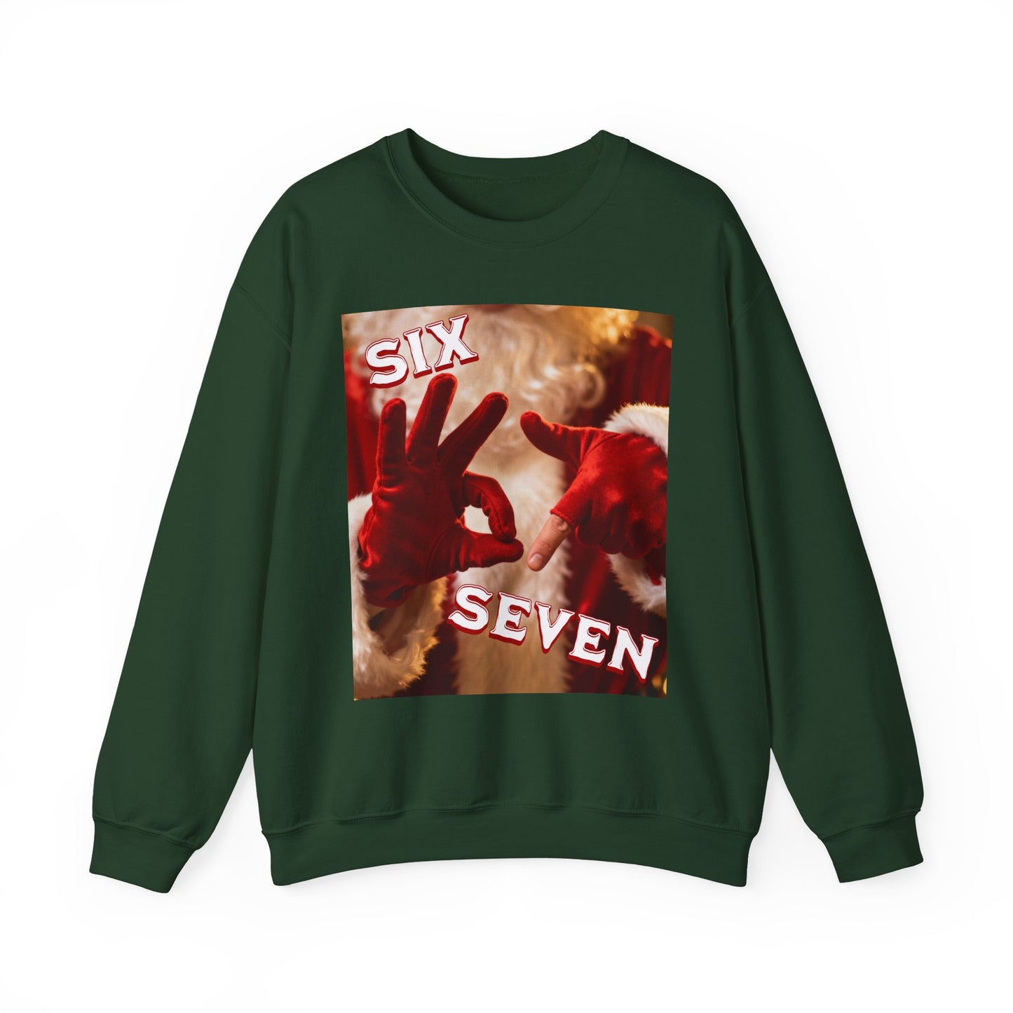 Funny 67 Six Seven Meme Christmas Sweatshirt | Santa 67 Hand Holiday Shirt | Trending Christmas Shirt