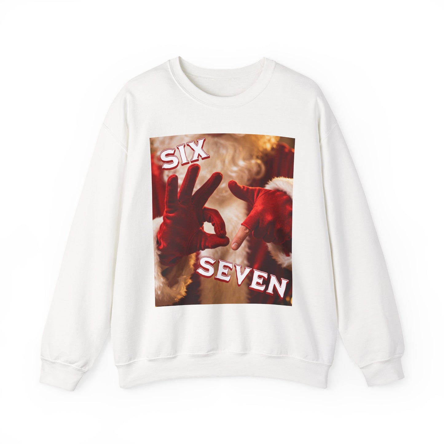 Funny 67 Six Seven Meme Christmas Sweatshirt | Santa 67 Hand Holiday Shirt | Trending Christmas Shirt