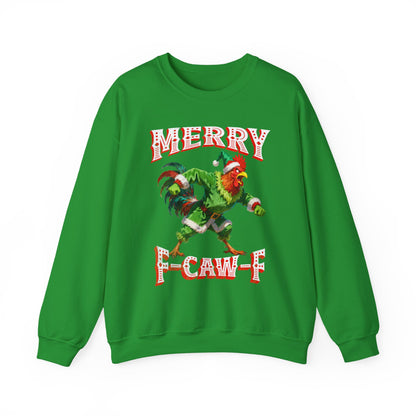 Merry F-CAW-F | Grumpy Christmas Sweatshirt | Funny Holiday Top | Ugly Sweater Party