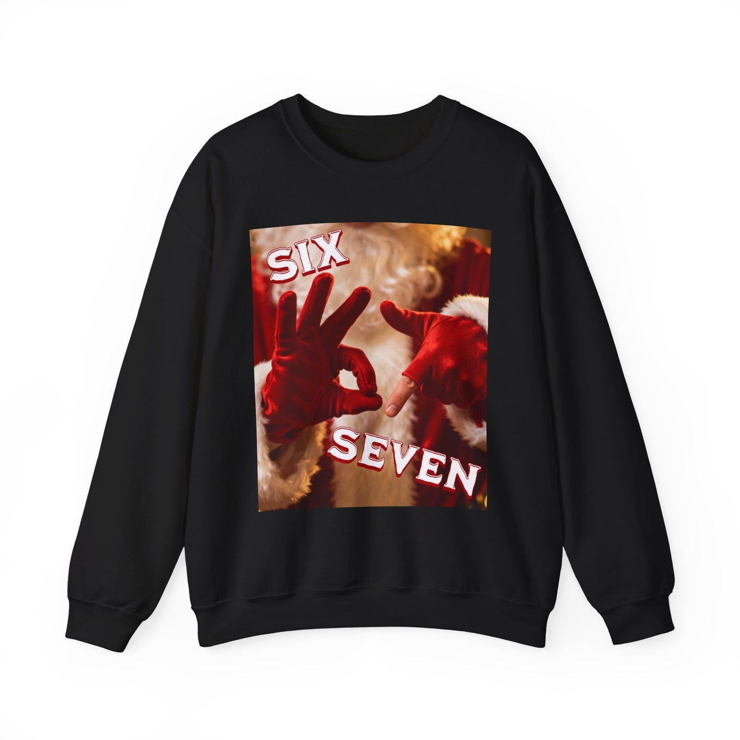 Funny 67 Six Seven Meme Christmas Sweatshirt | Santa 67 Hand Holiday Shirt | Trending Christmas Shirt
