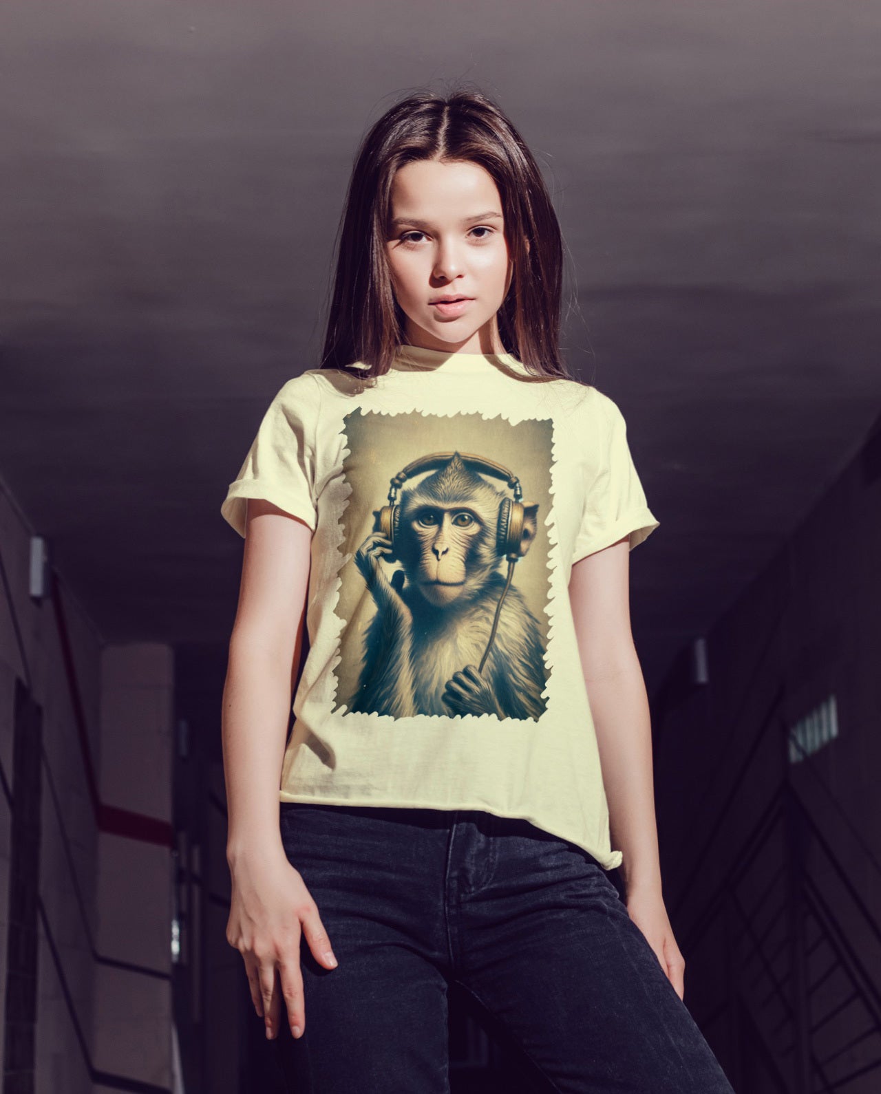 Positive Vibes Monkey Rocking Music Tee