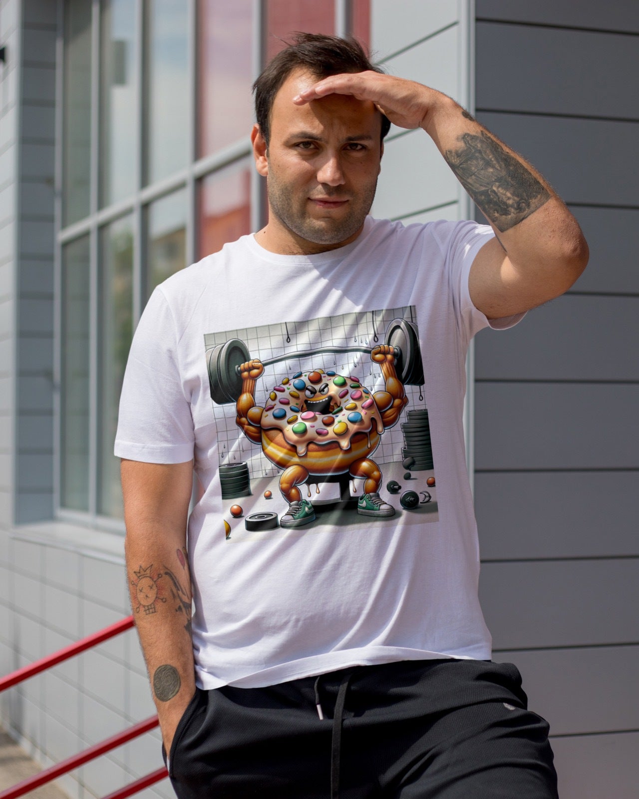Sprinkled Donut Weightlifter T-shirt