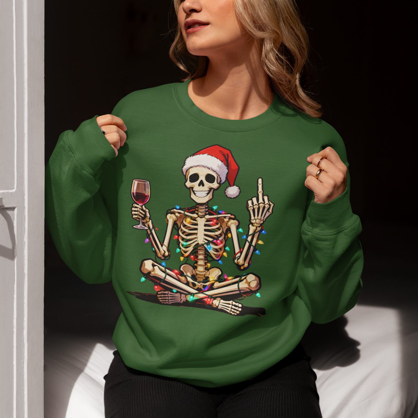 Wine Lover Holiday Sweatshirt | Naughty Holiday Humor